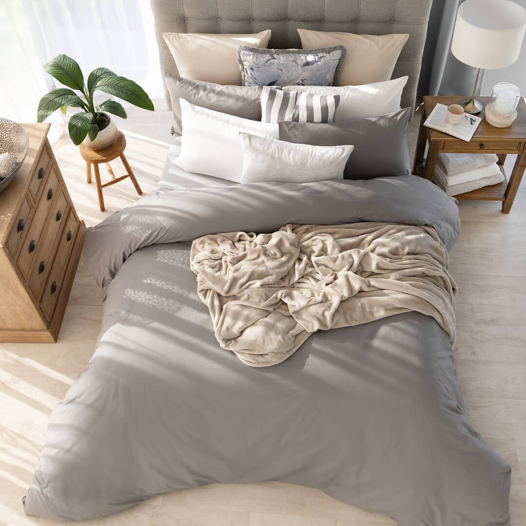 100% Cotton 200 thread count Charcoal duvet cover