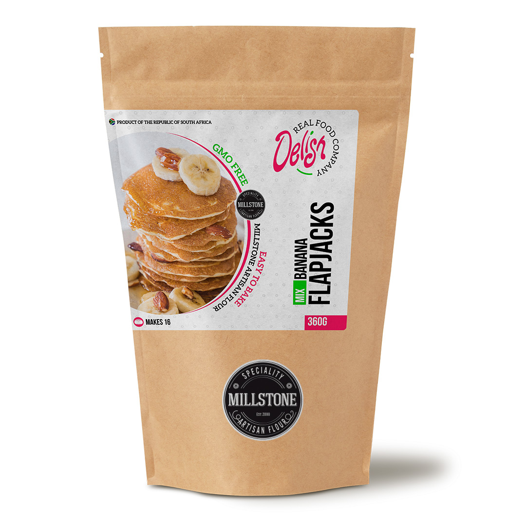 Flapjack flour premix in a pouch