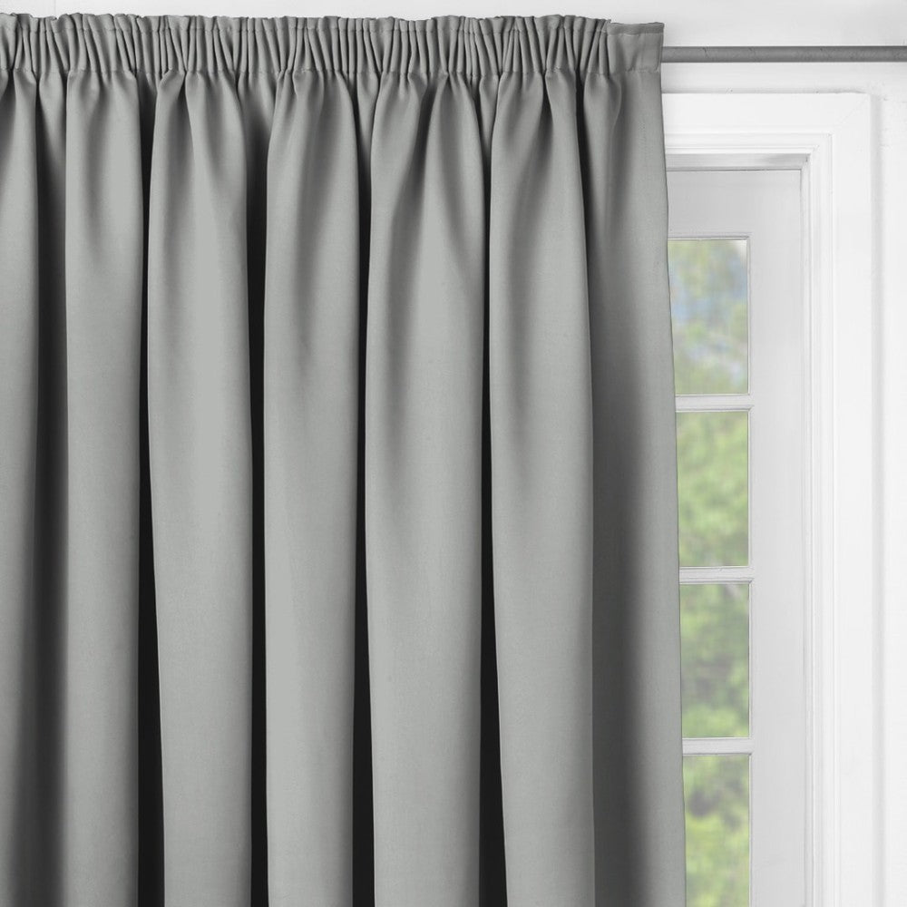 Silver Blockout Curtain Taped