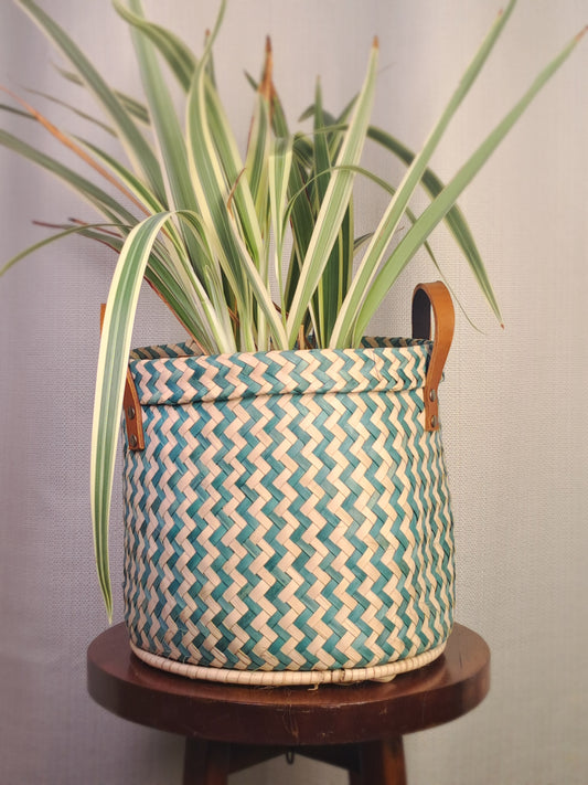 ZigZag Green Planter Basket