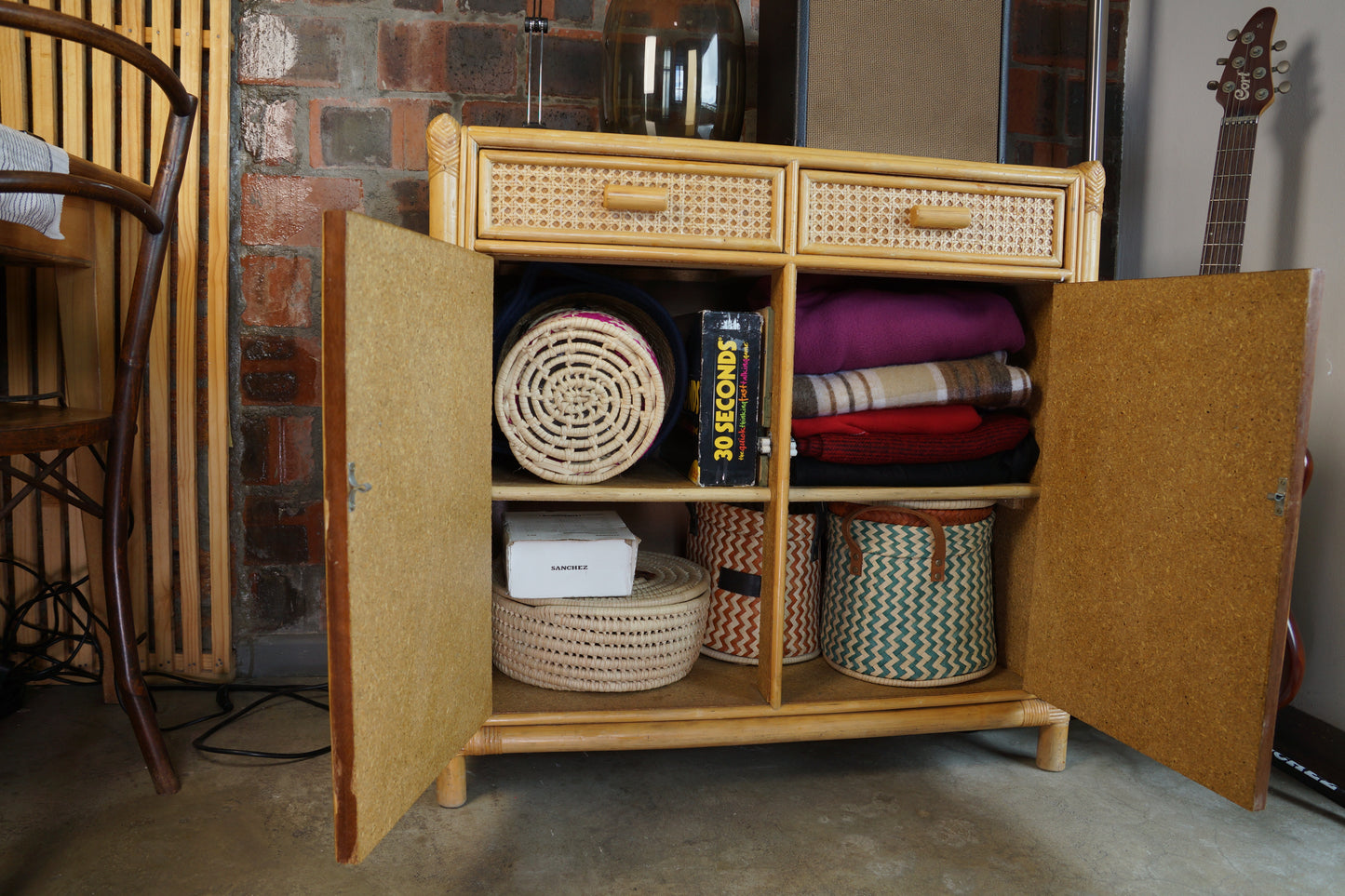 Vintage Rattan Sideboard