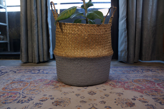 Two-Tone Seagrass Belly Basket