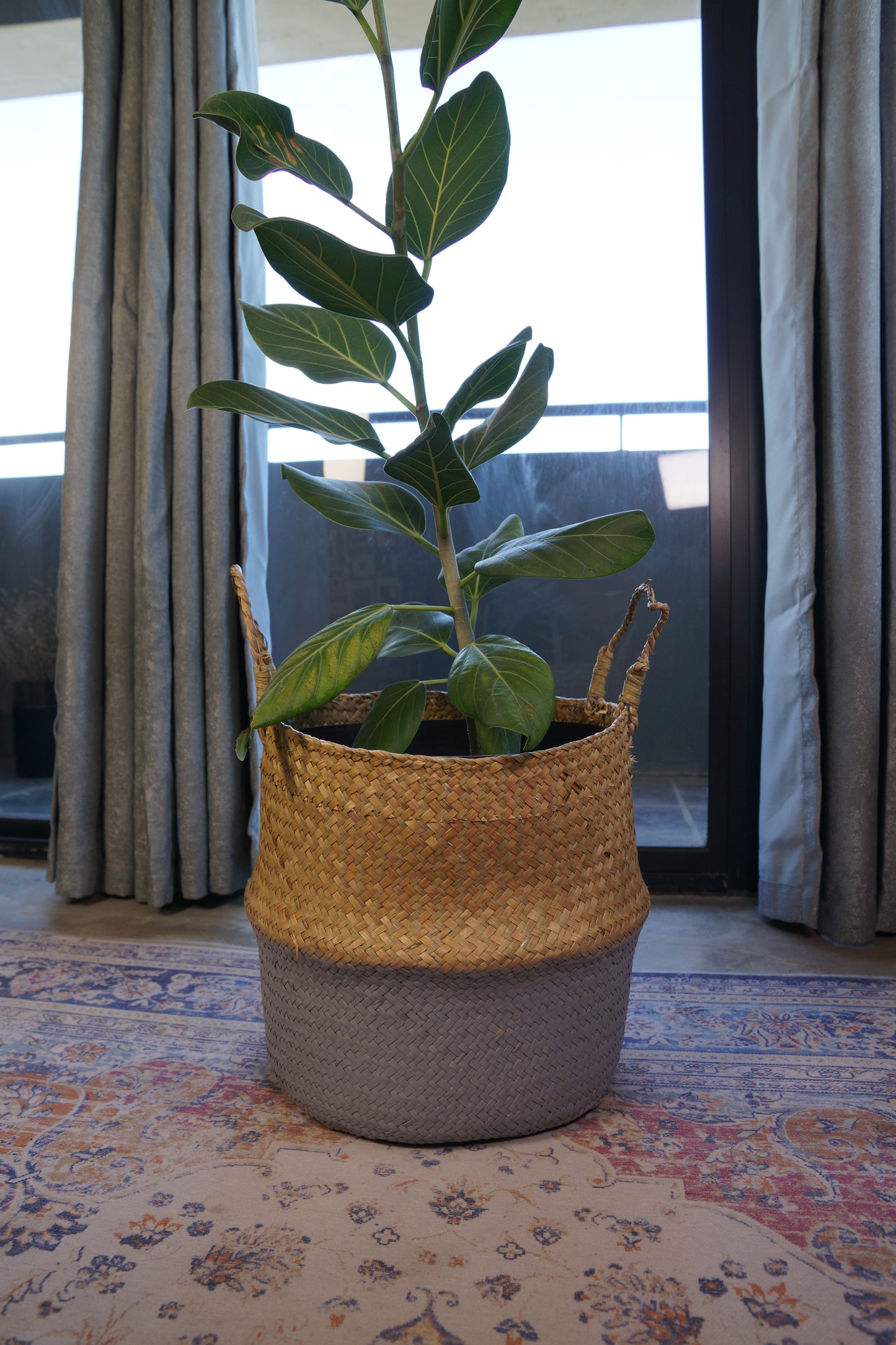 Two-Tone Seagrass Belly Basket