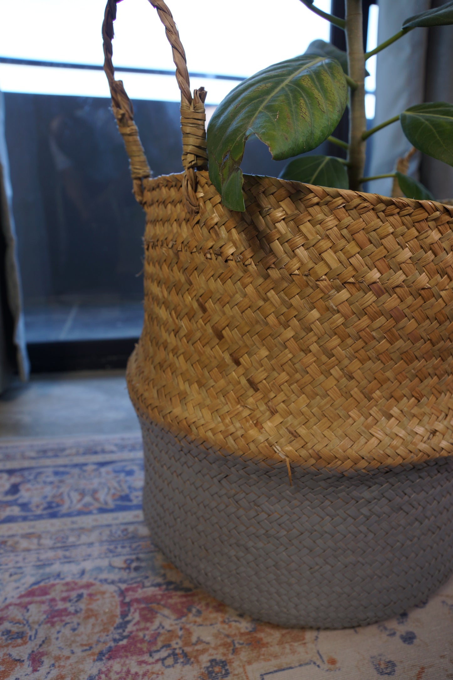 Two-Tone Seagrass Belly Basket