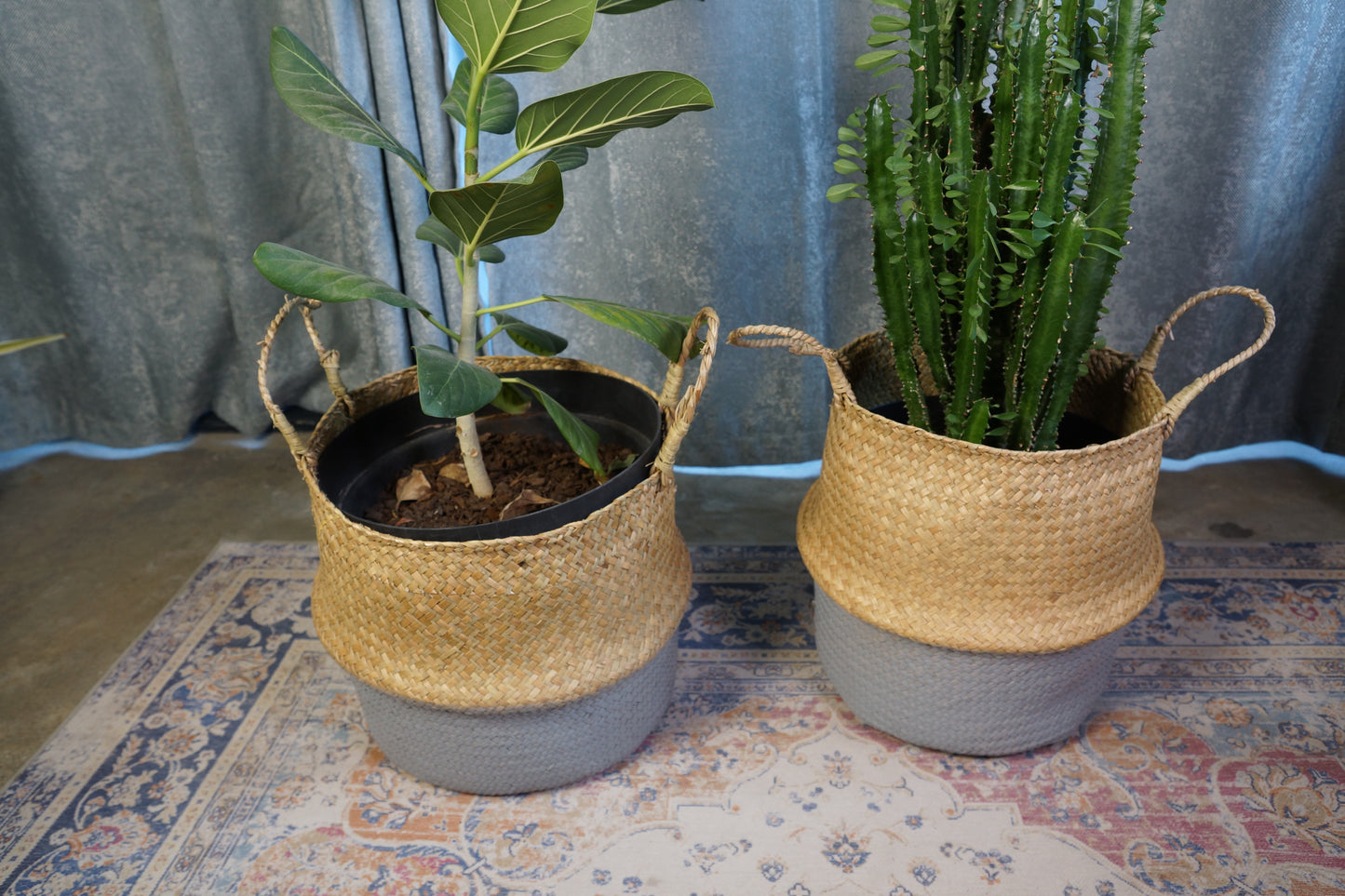 Two-Tone Seagrass Belly Basket