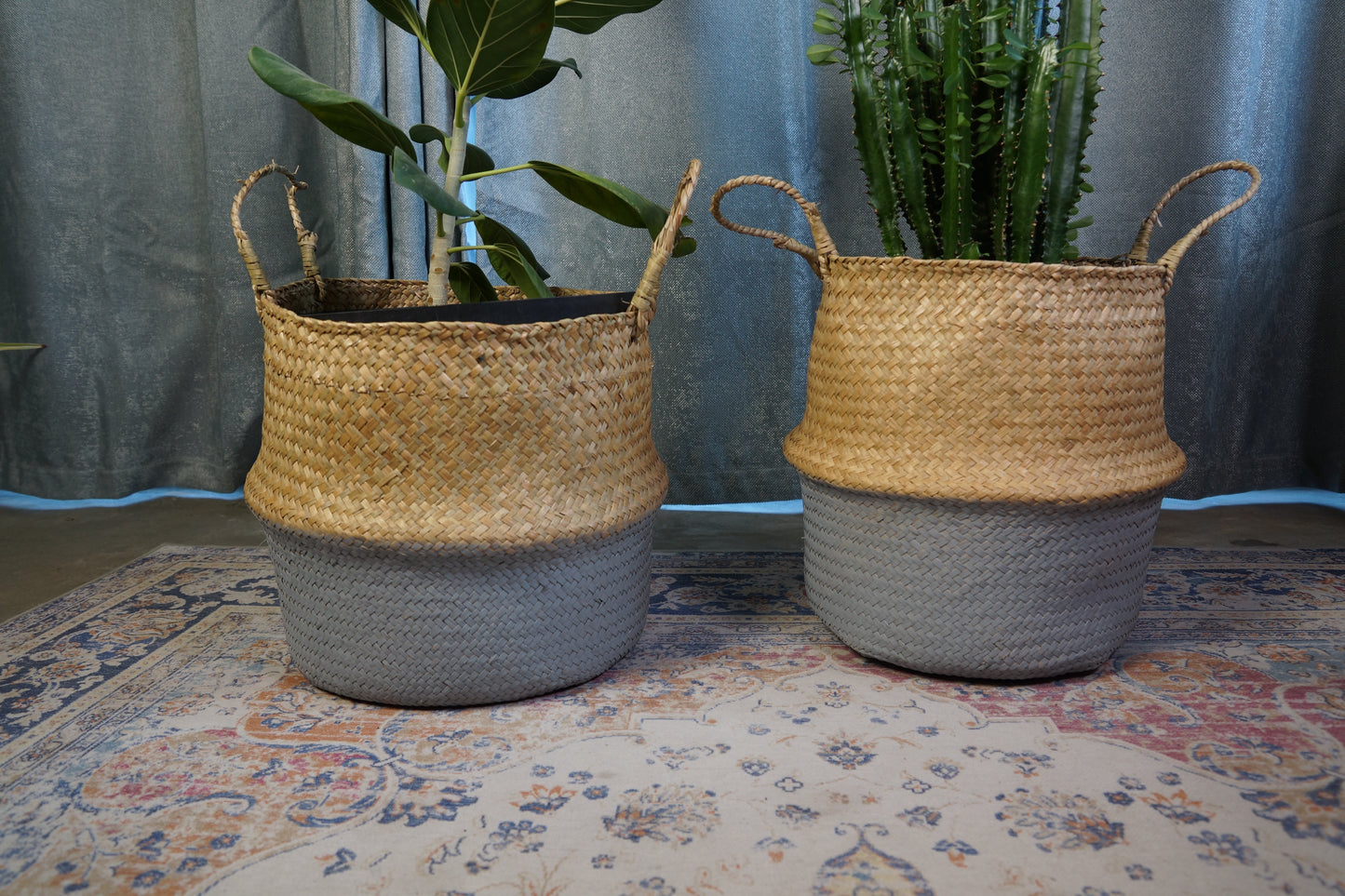 Two-Tone Seagrass Belly Basket