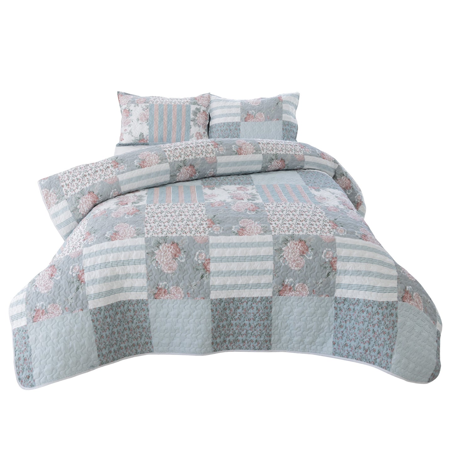 Microfibre Quilt Set Floryn Pink