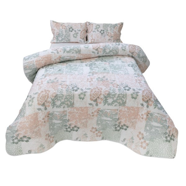 100% Cotton Millie Sage Quilt Set