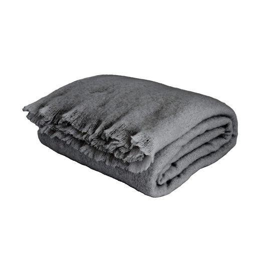 Charcoal Mohair Blanket