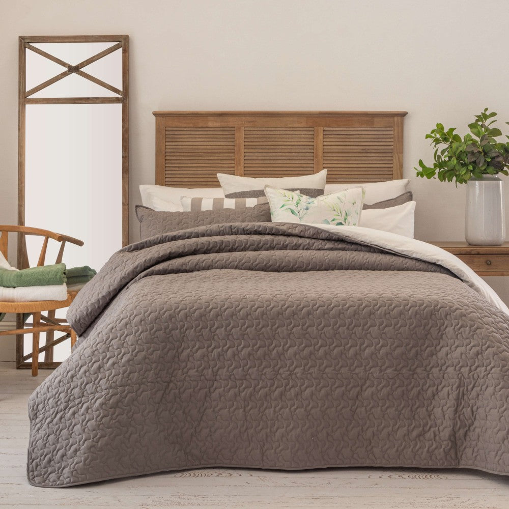 Quilt Set Cotton 200TC Charcoal