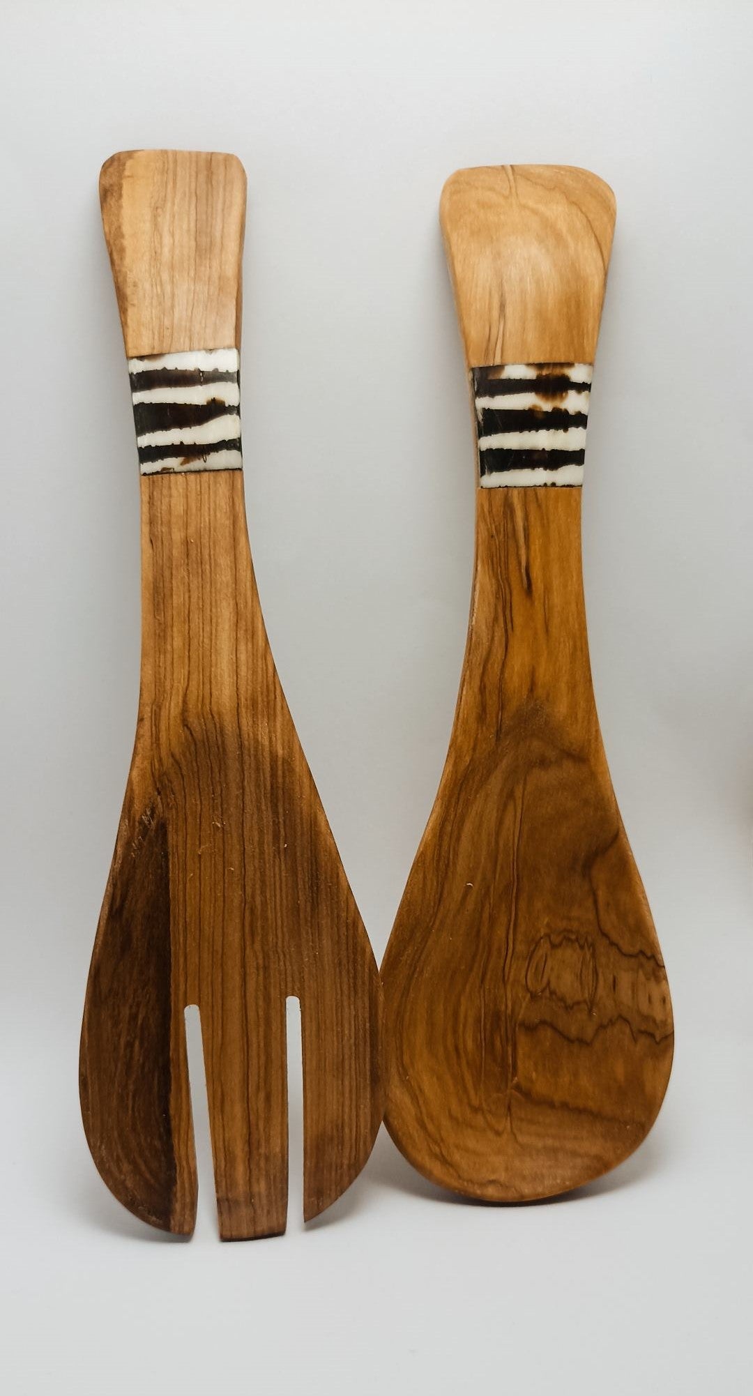 Wooden Salad Spoon Set - Zebra